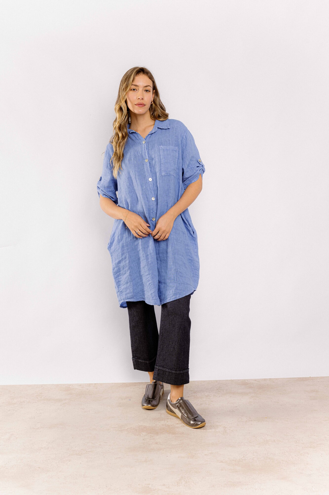 Pantalón wide leg Azul