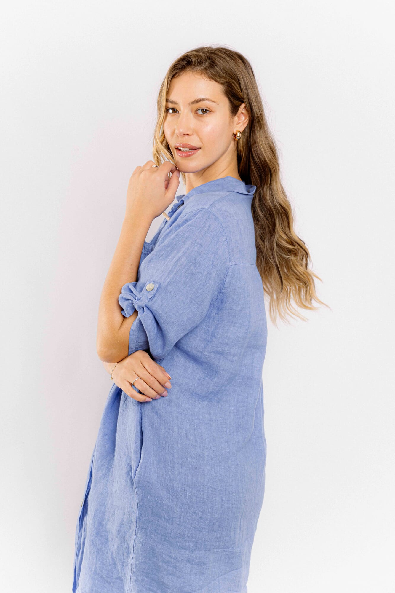 Vestido Lino Lavanda