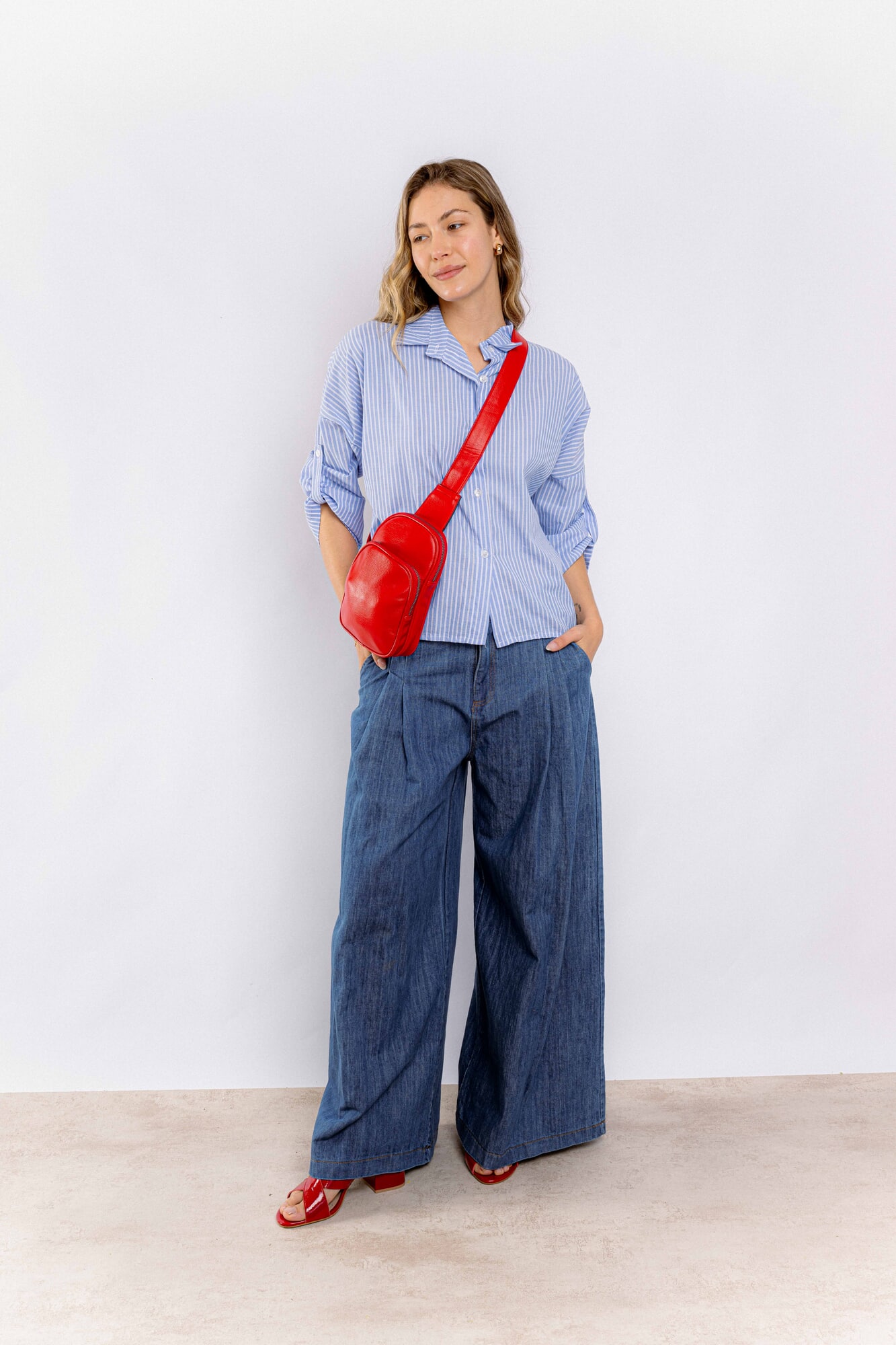Pantalón Wide Leg Azul
