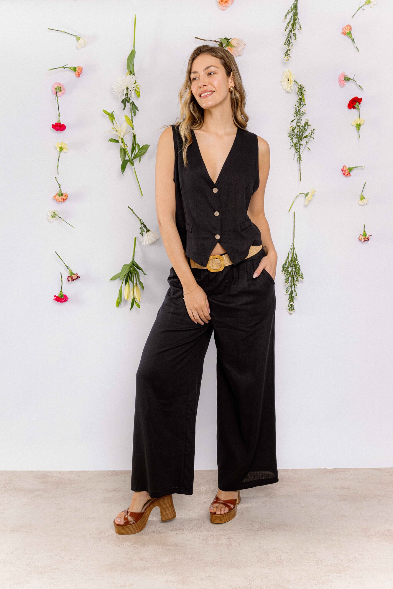 Pantalón Lino Negro