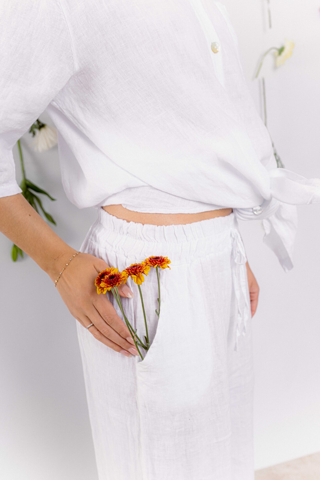 Pantalón Lino Blanco