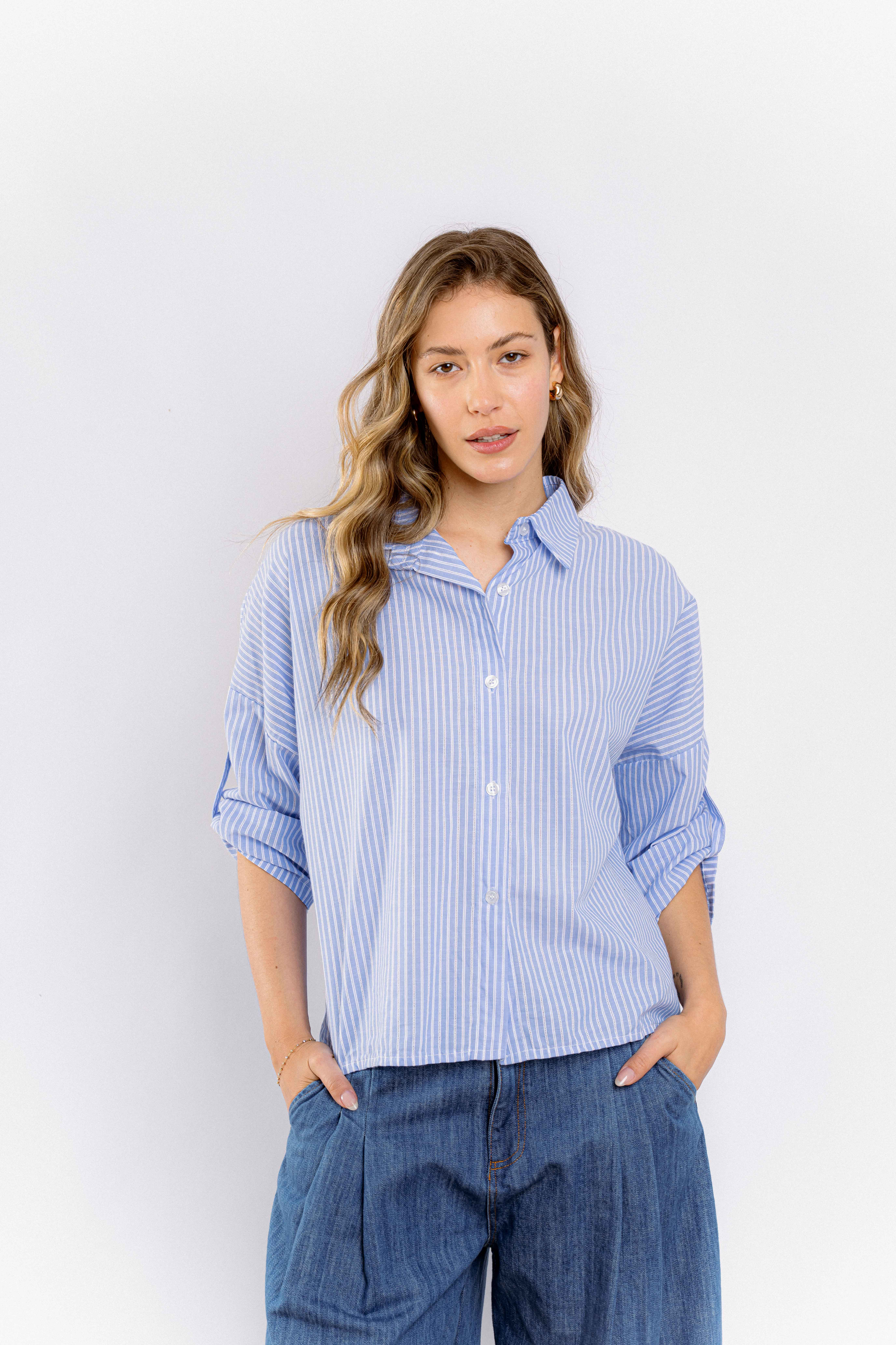 Camisa Nudo Celeste