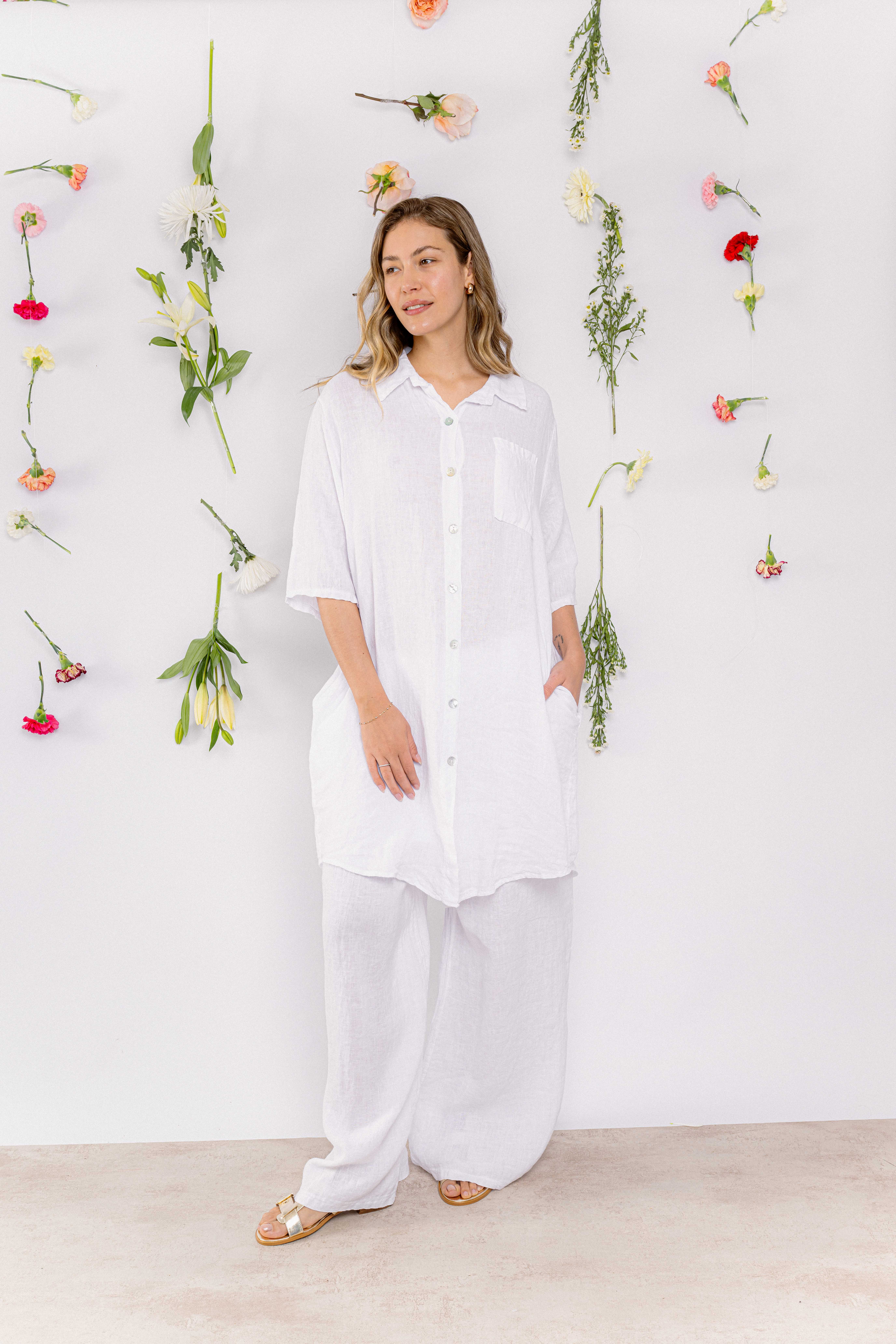 Pantalón Lino Blanco