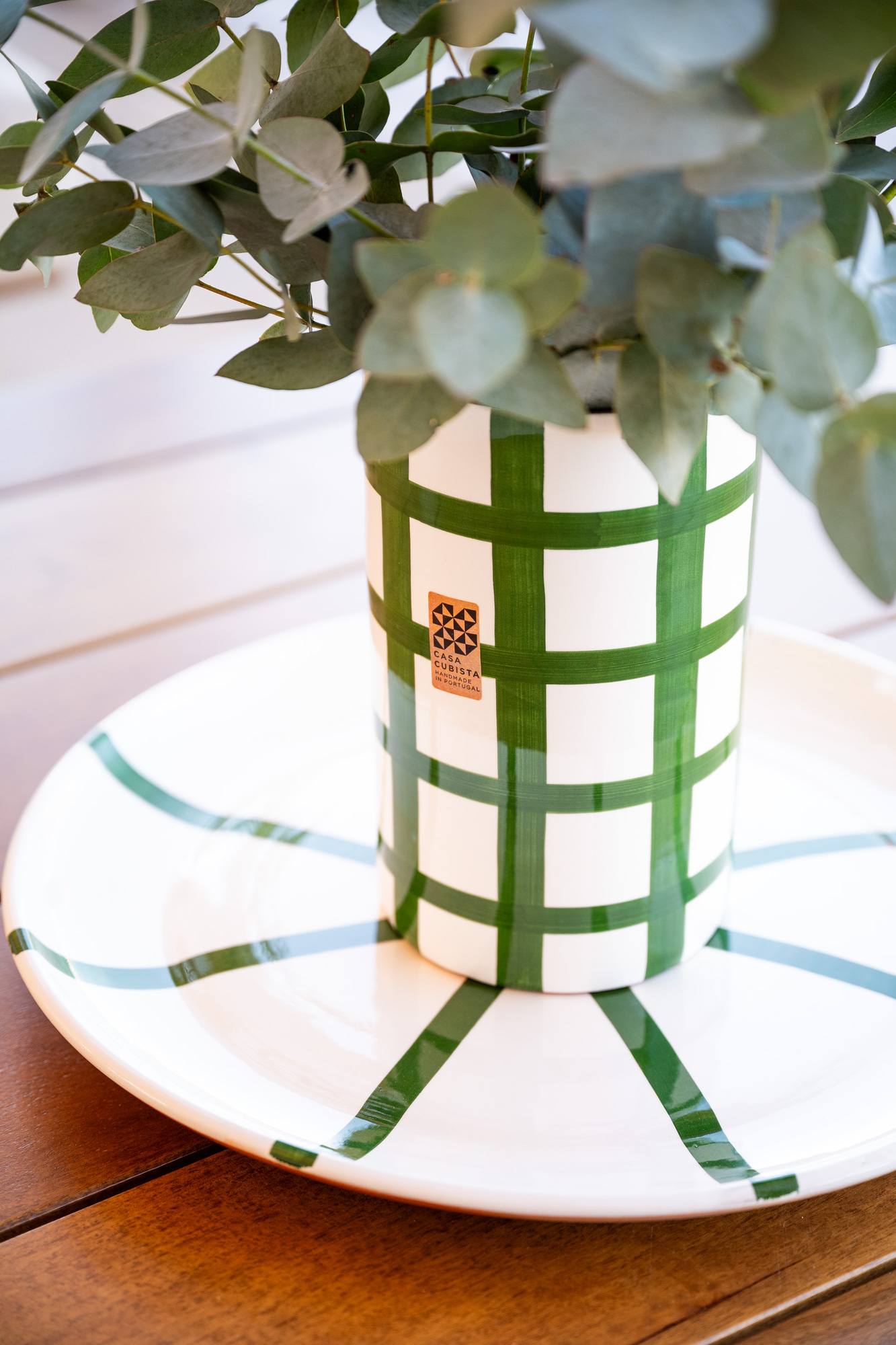 Florero Recto Grid Dark Green - Imagen secundaria Florero Recto Grid Dark Green - Imagen secundaria