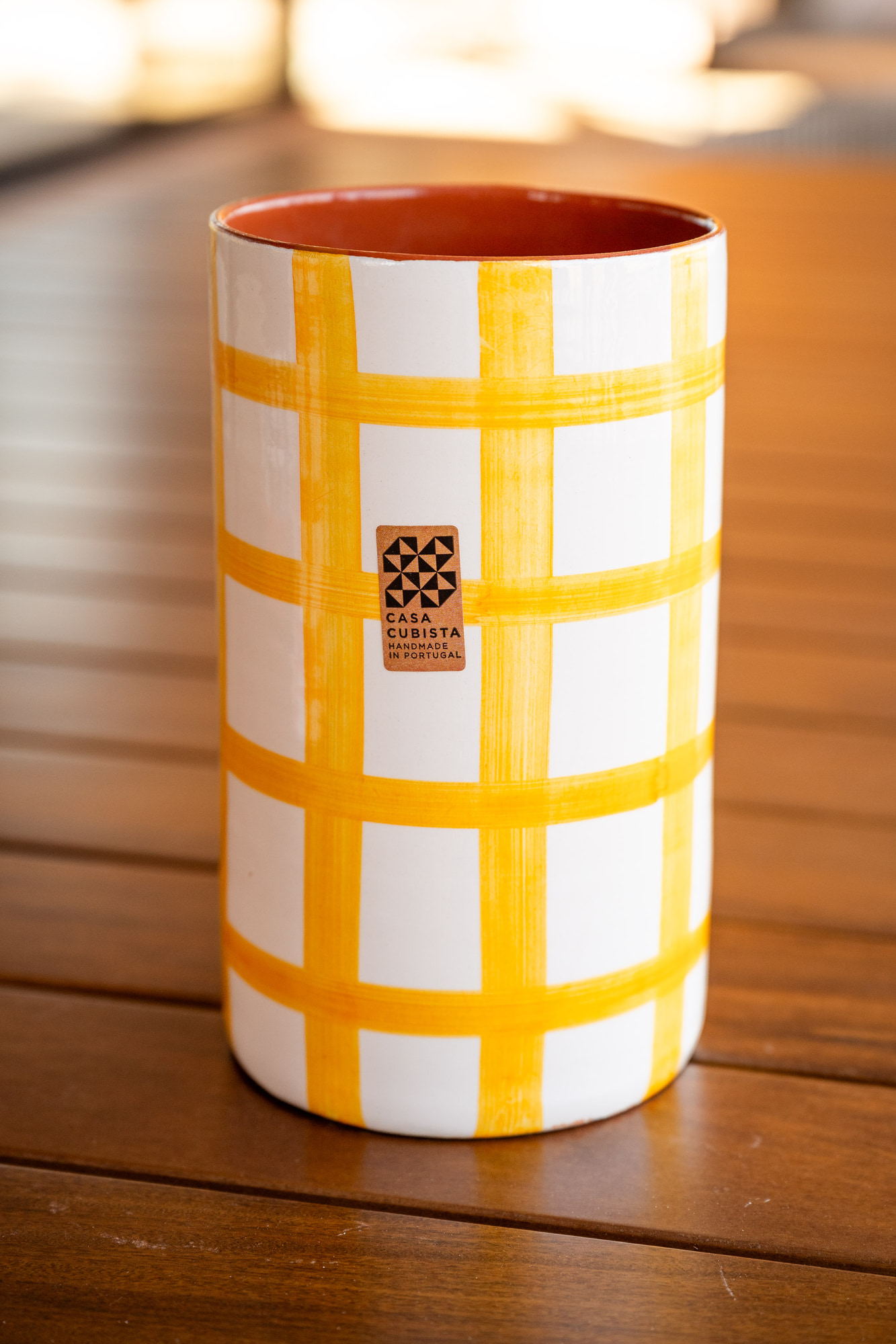 Florero Recto Grid Yellow - Imagen secundaria Florero Recto Grid Yellow - Imagen secundaria
