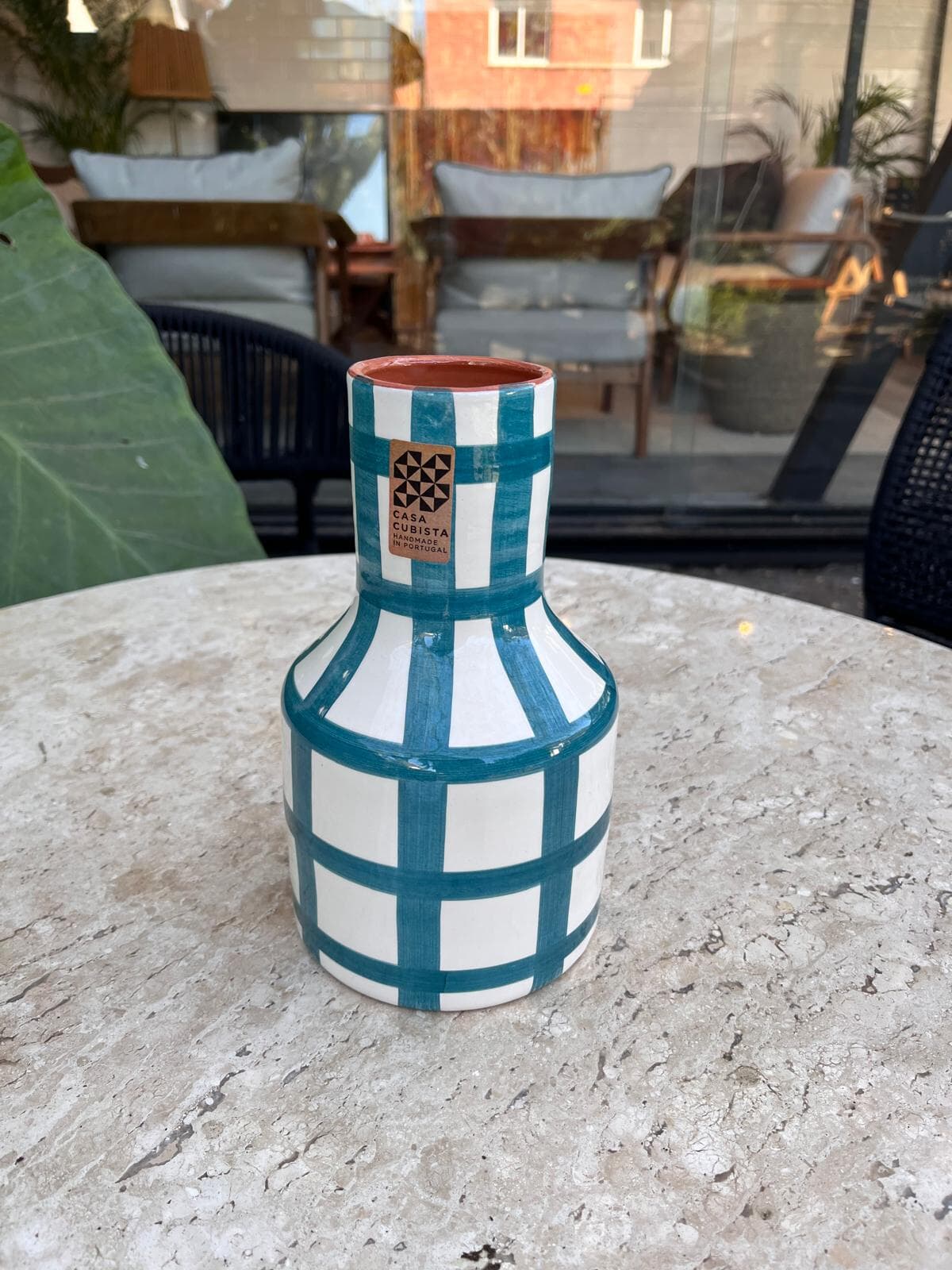 Florero Grid Teal