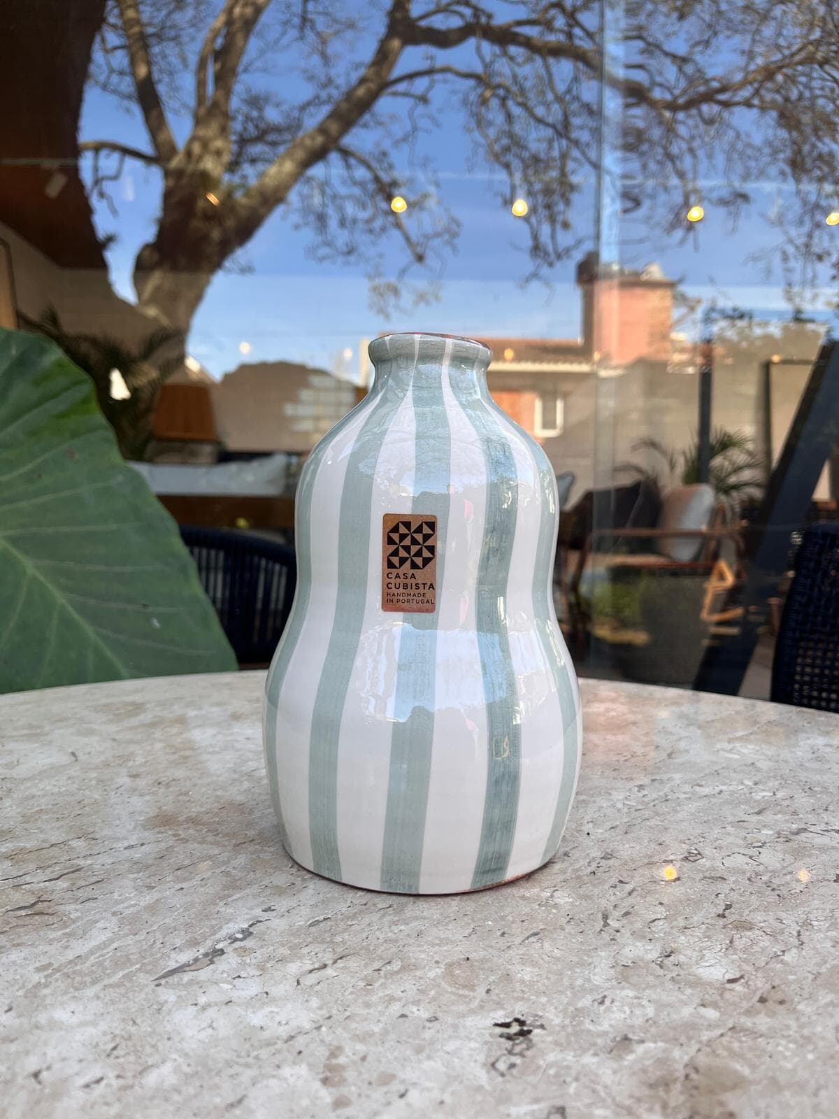 Florero Ondulado Bold Stripe Sage