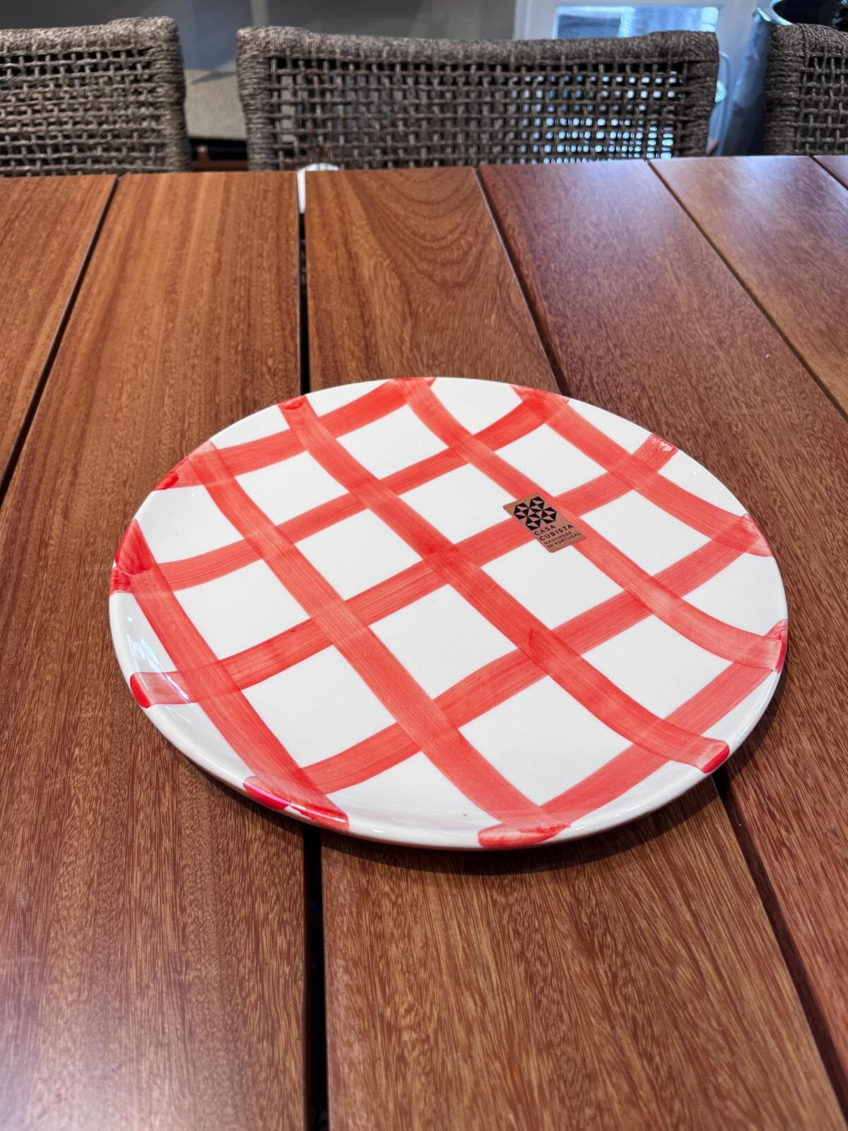 Large Plate Grid Red - Imagen principal Large Plate Grid Red - Imagen principal