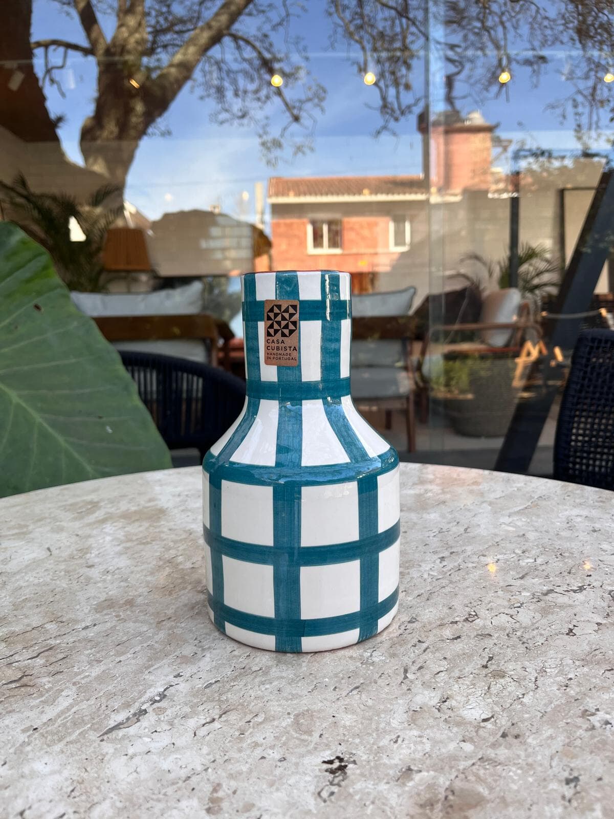 Florero Grid Teal
