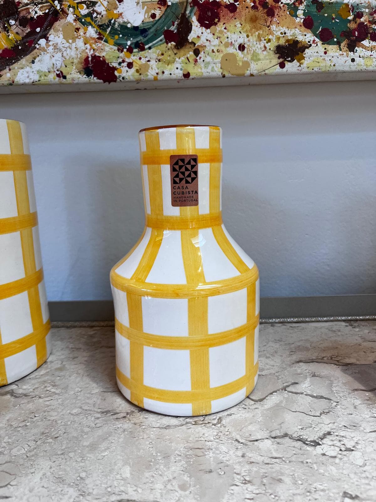 Florero Neck Grid Yellow - Imagen principal Florero Neck Grid Yellow - Imagen principal