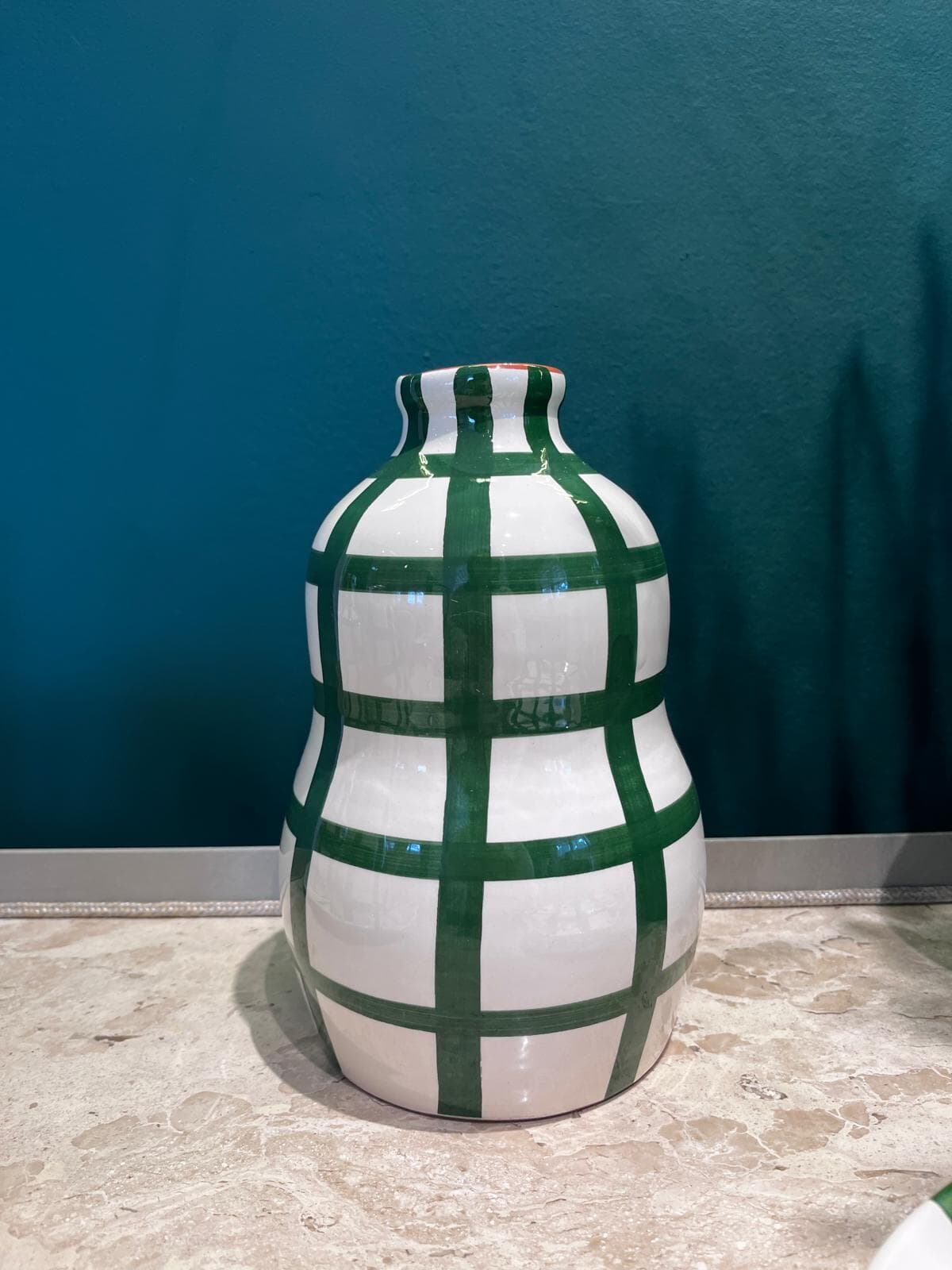 Florero Ondulado Grid Dark Green