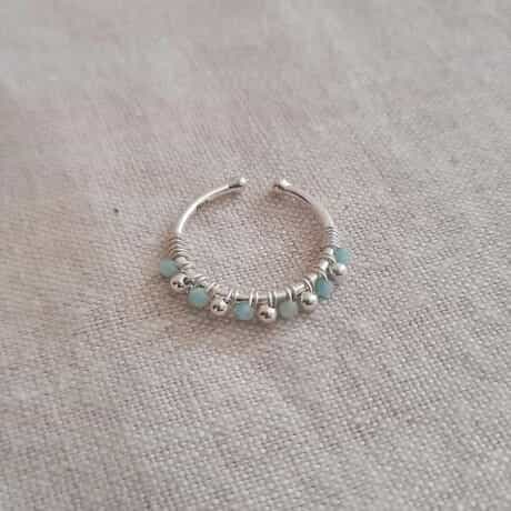 Anillo MICHIGAN en plata 925 y piedras naturales