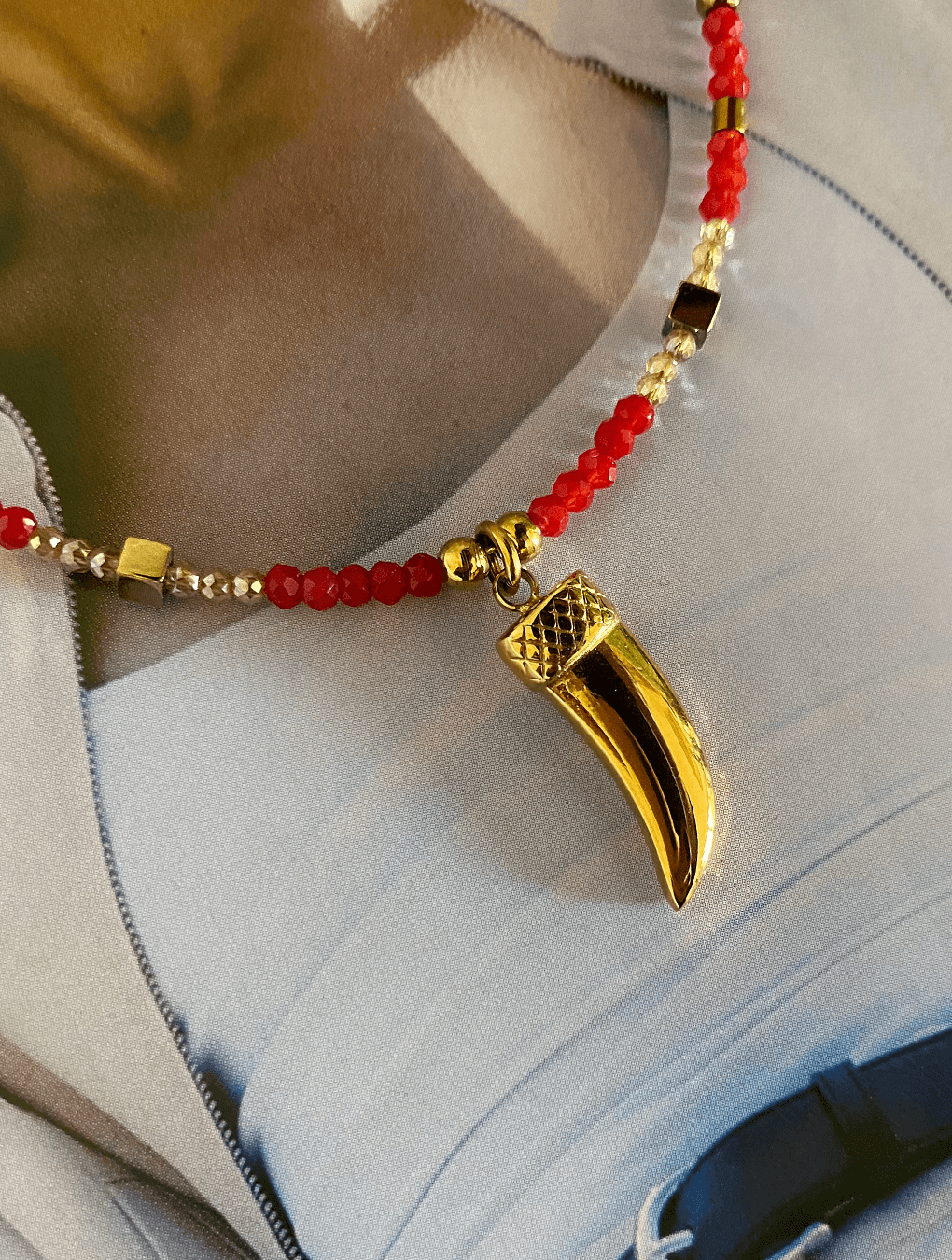 Collar EGEO en acero y cristales