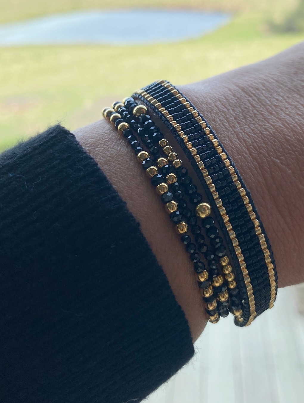 Pulsera INK en acero y piedras naturales