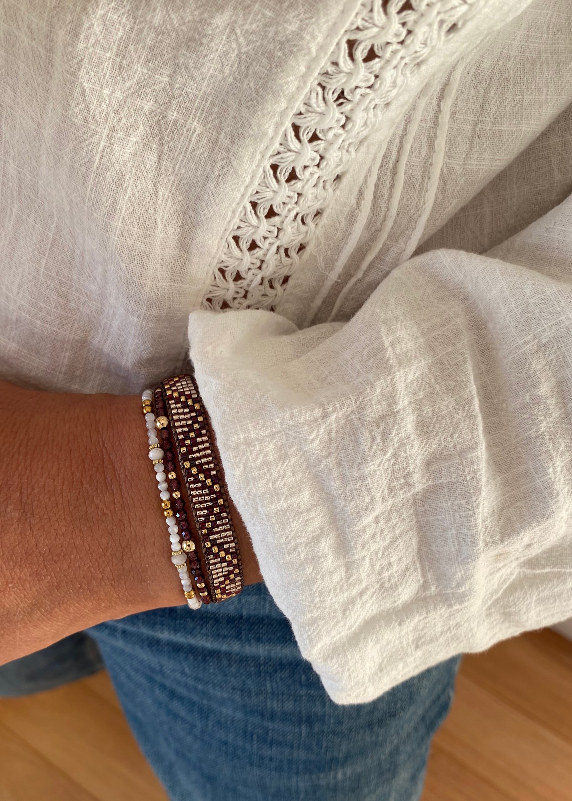 Pulsera CARTAGENA en acero y piedras naturales