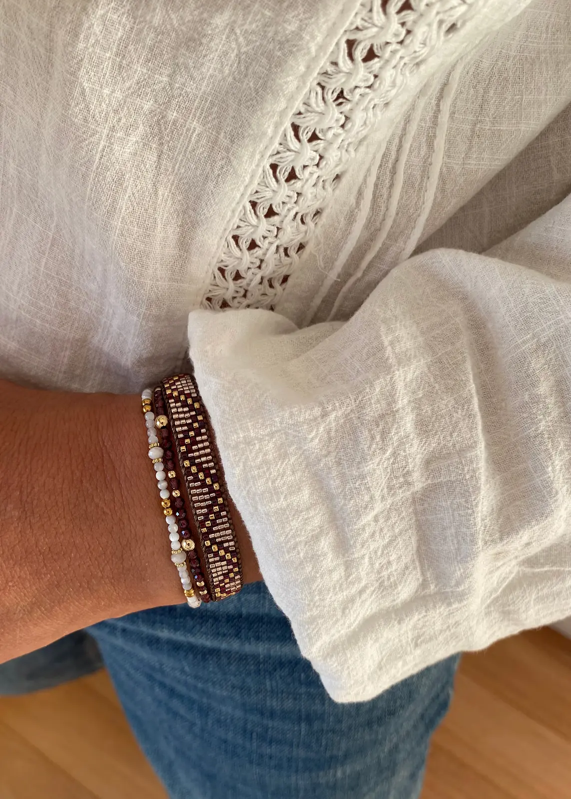 Pulsera CARTAGENA en acero y piedras naturales