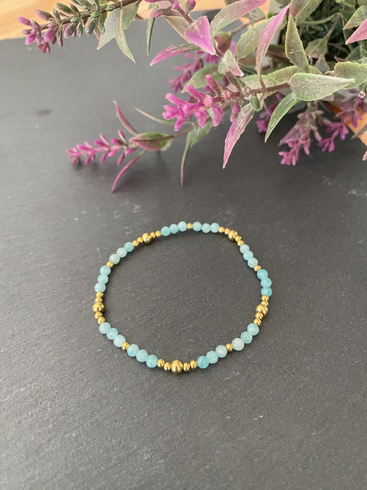 Pulsera SENDA en acero y piedras naturales