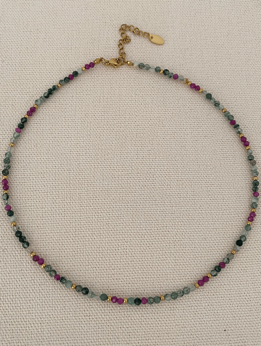 Collar MERI en acero piedras naturales