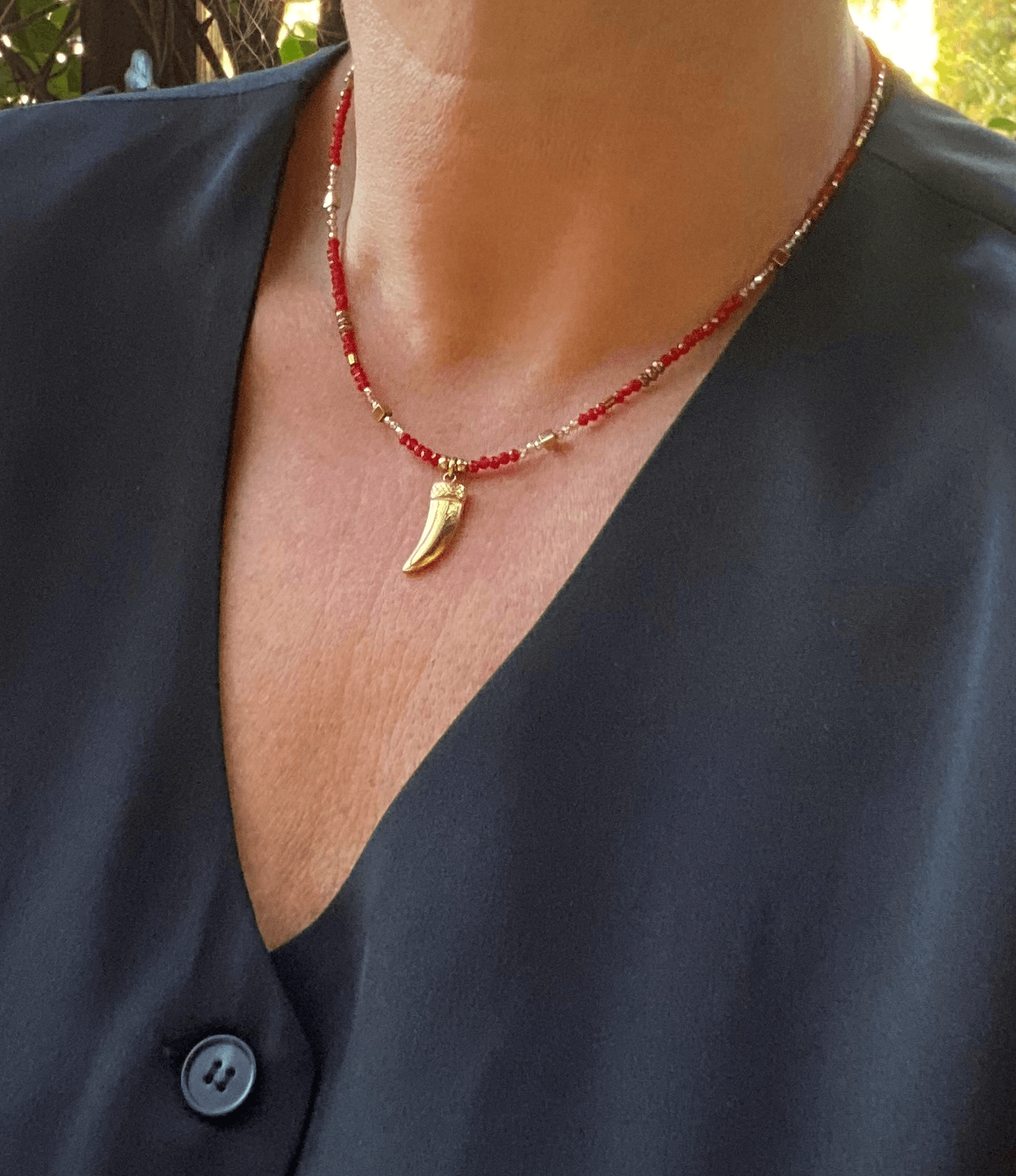 Collar EGEO en acero y cristales
