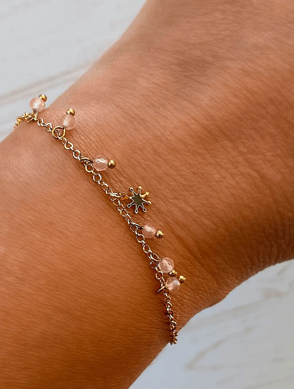 Pulsera BELLE en acero y piedras naturales