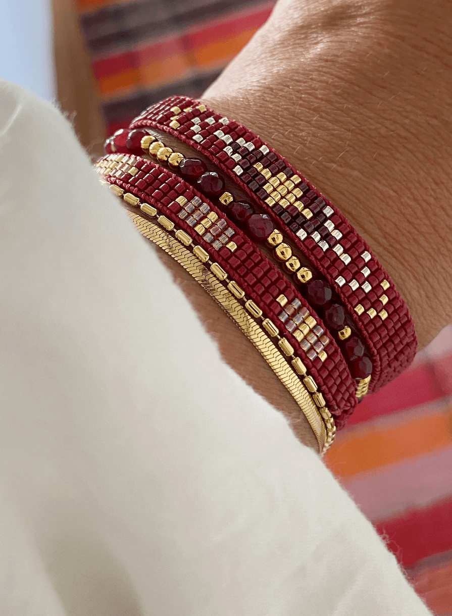 Pulsera BORGOÑA tejida