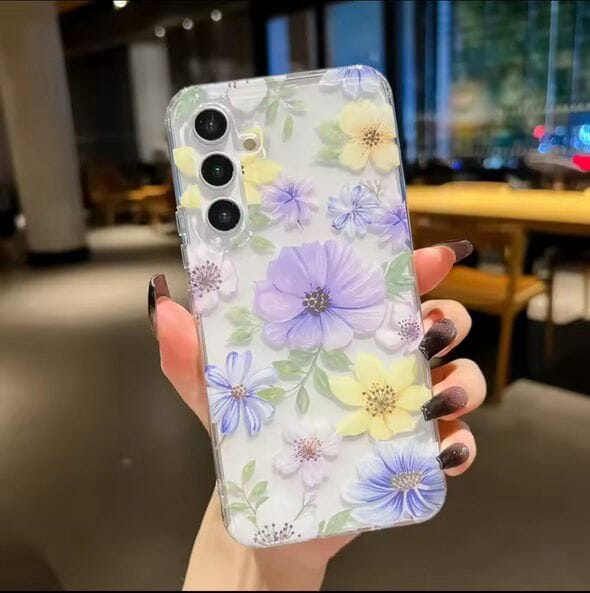 CASE FLORES LILA Y AMARILLAS SAMSUNG