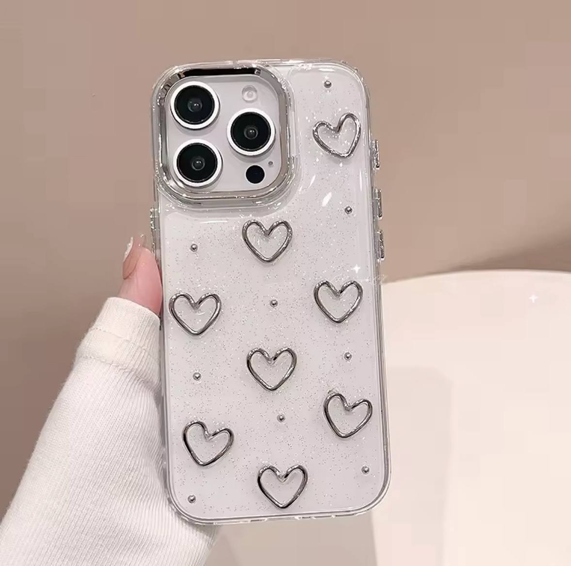 CASE CORAZONES GLITTER