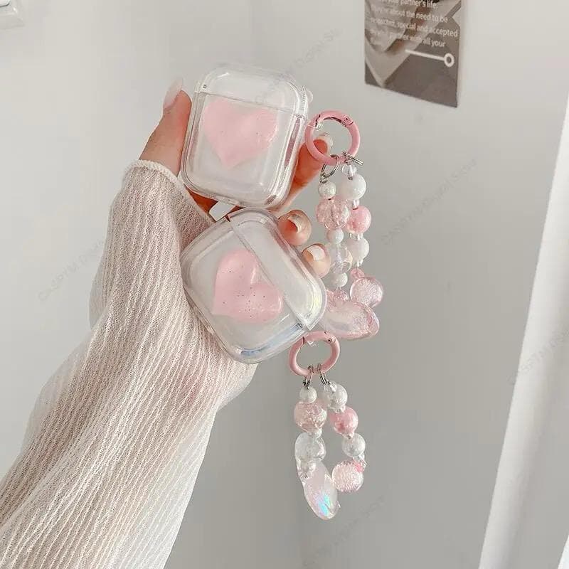 Case AirPods corazón grande rosa
