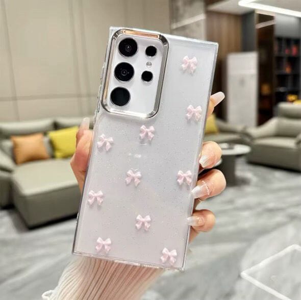 CASE MOÑAS ROSAS GLITTER SAMSUNG
