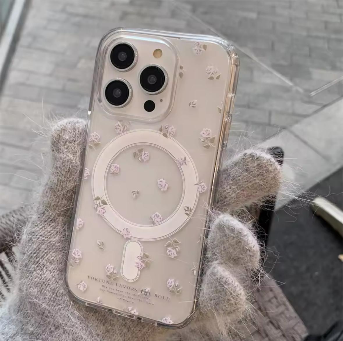 CASE ROSAS LAVANDA MAGSAFE