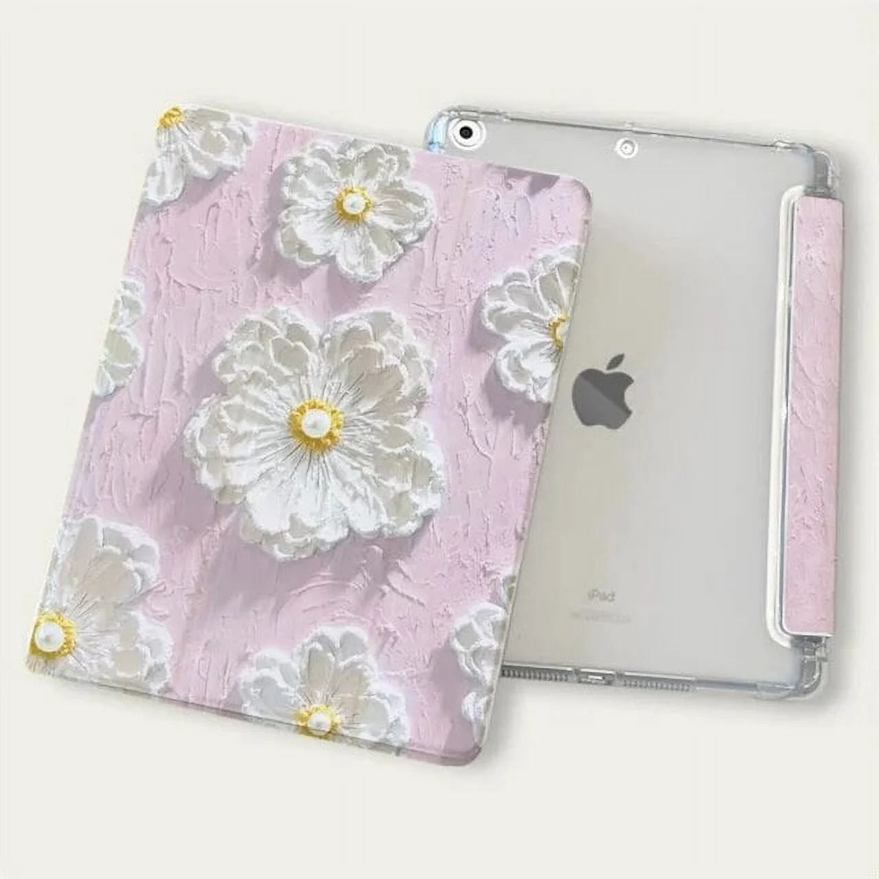 CASE IPAD FLOR BLANCA PINTADA