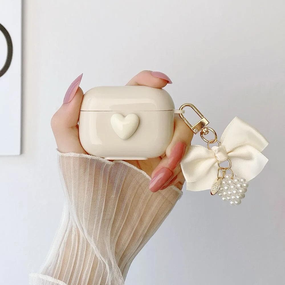 Case AirPods Corazón beige