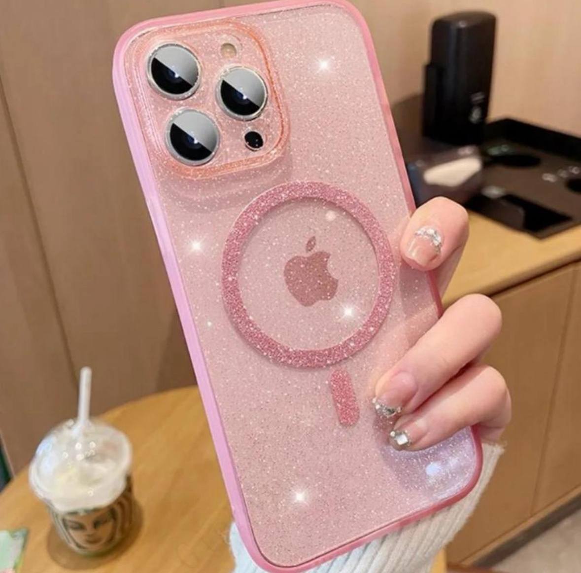 CASE MAGSAFE GLITTER ROSA