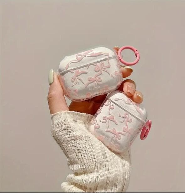 Case AirPods moña rosa