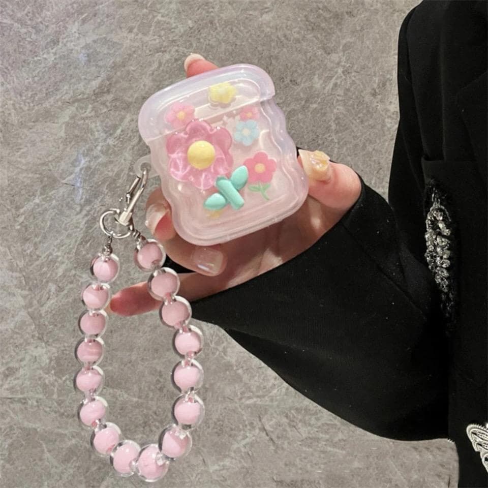 Case AirPods flor rosa