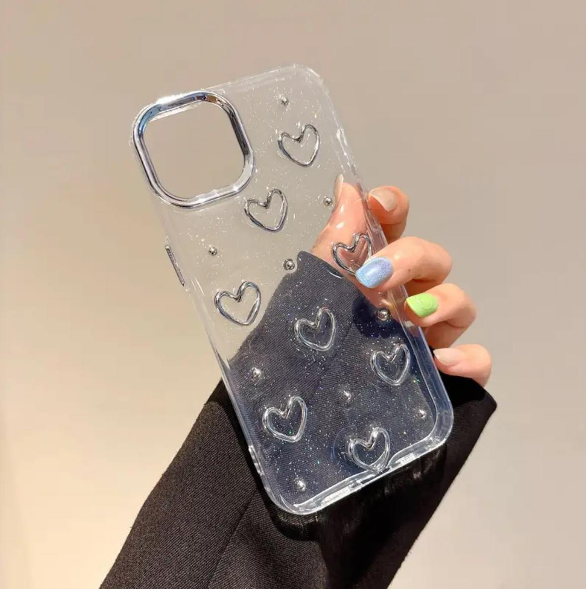 CASE CORAZONES GLITTER