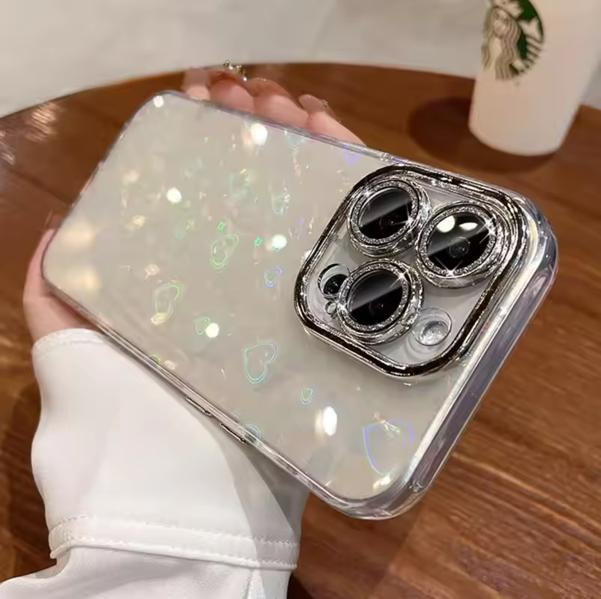 CASE CORAZONES HOLOGRÁFICOS