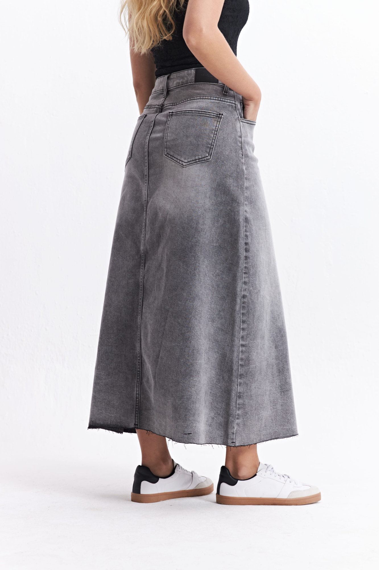 FALDA DENIM PARDA