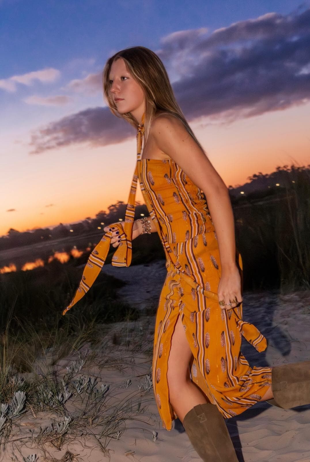 Leaves Golden Dress