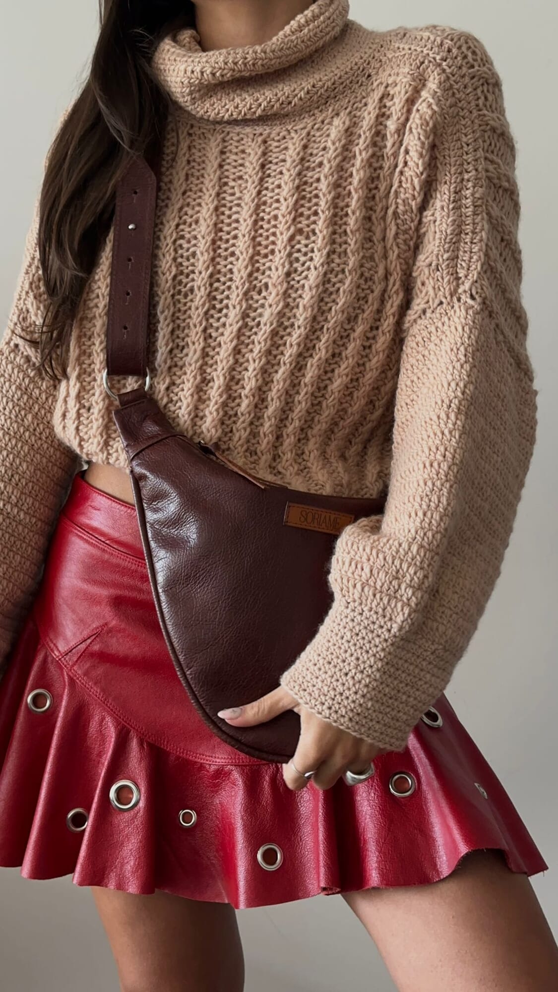 Leather Belt Bag Brown