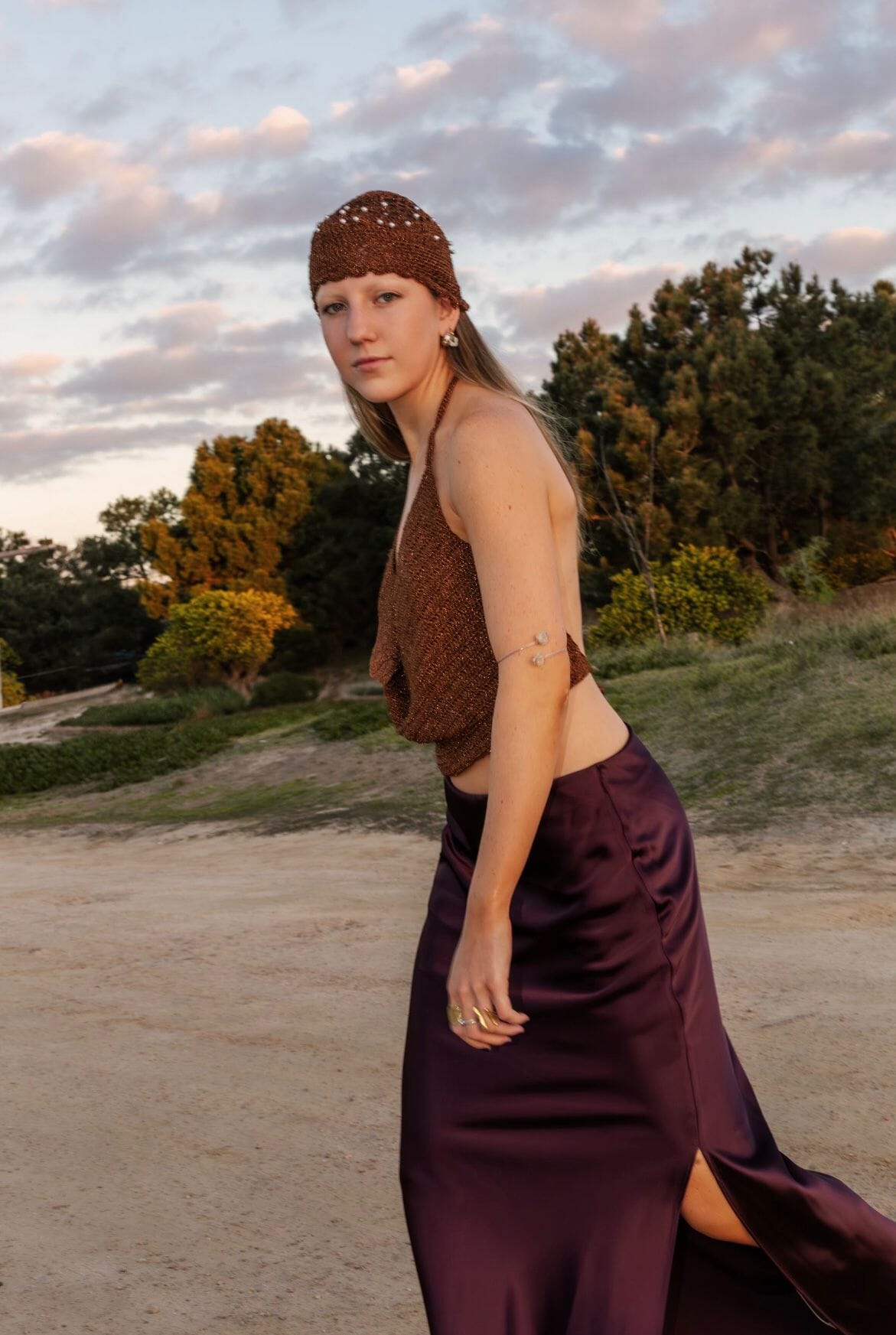 Brown Tie-Back Top