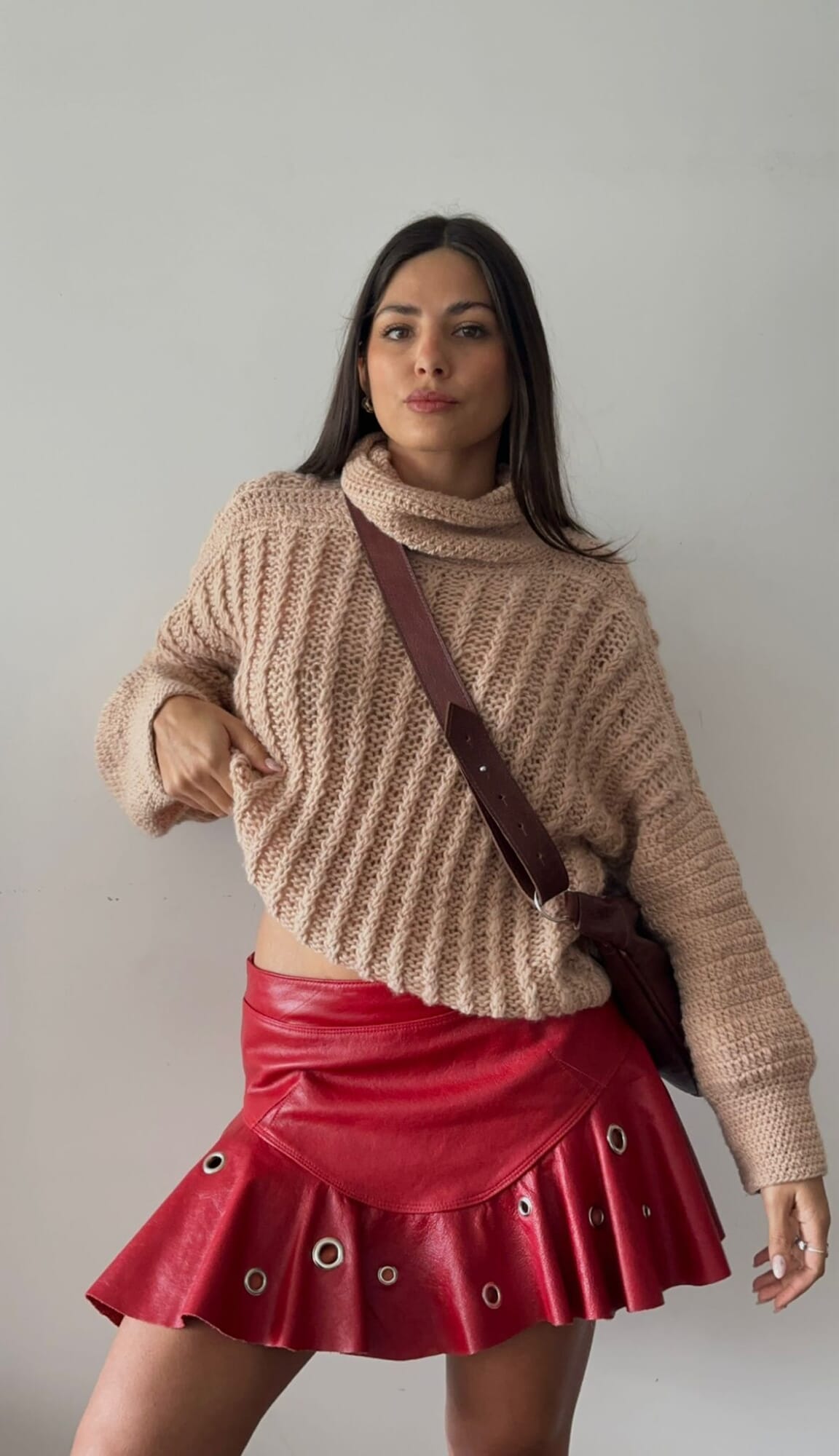 Leather Carmesí Skirt