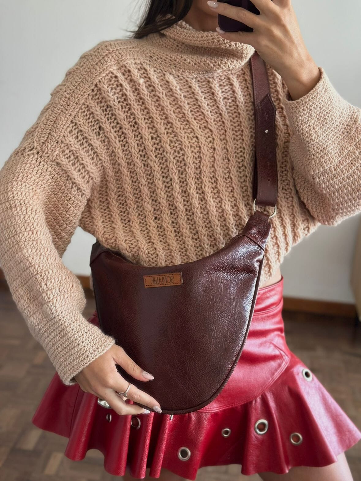 Leather Belt Bag Brown