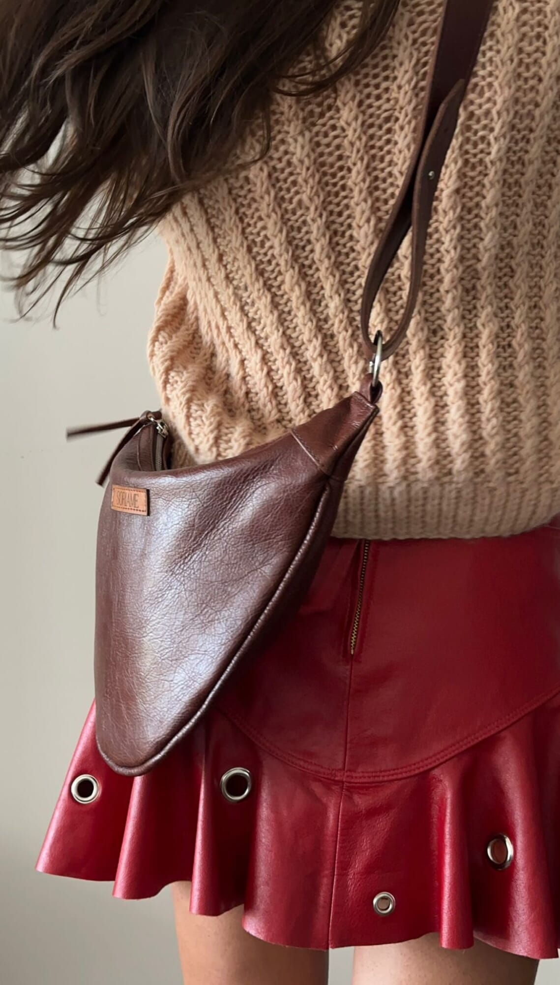 Leather Carmesí Skirt