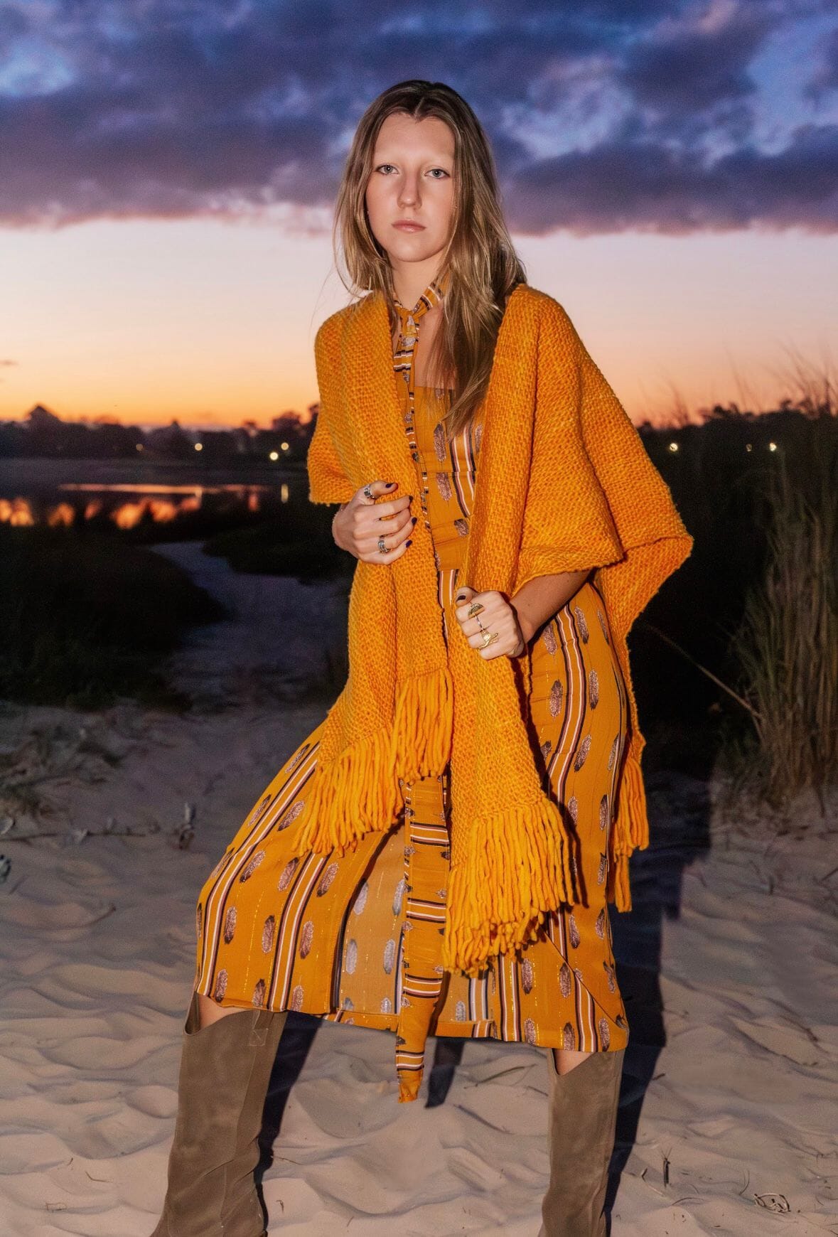 Leaves Golden Dress