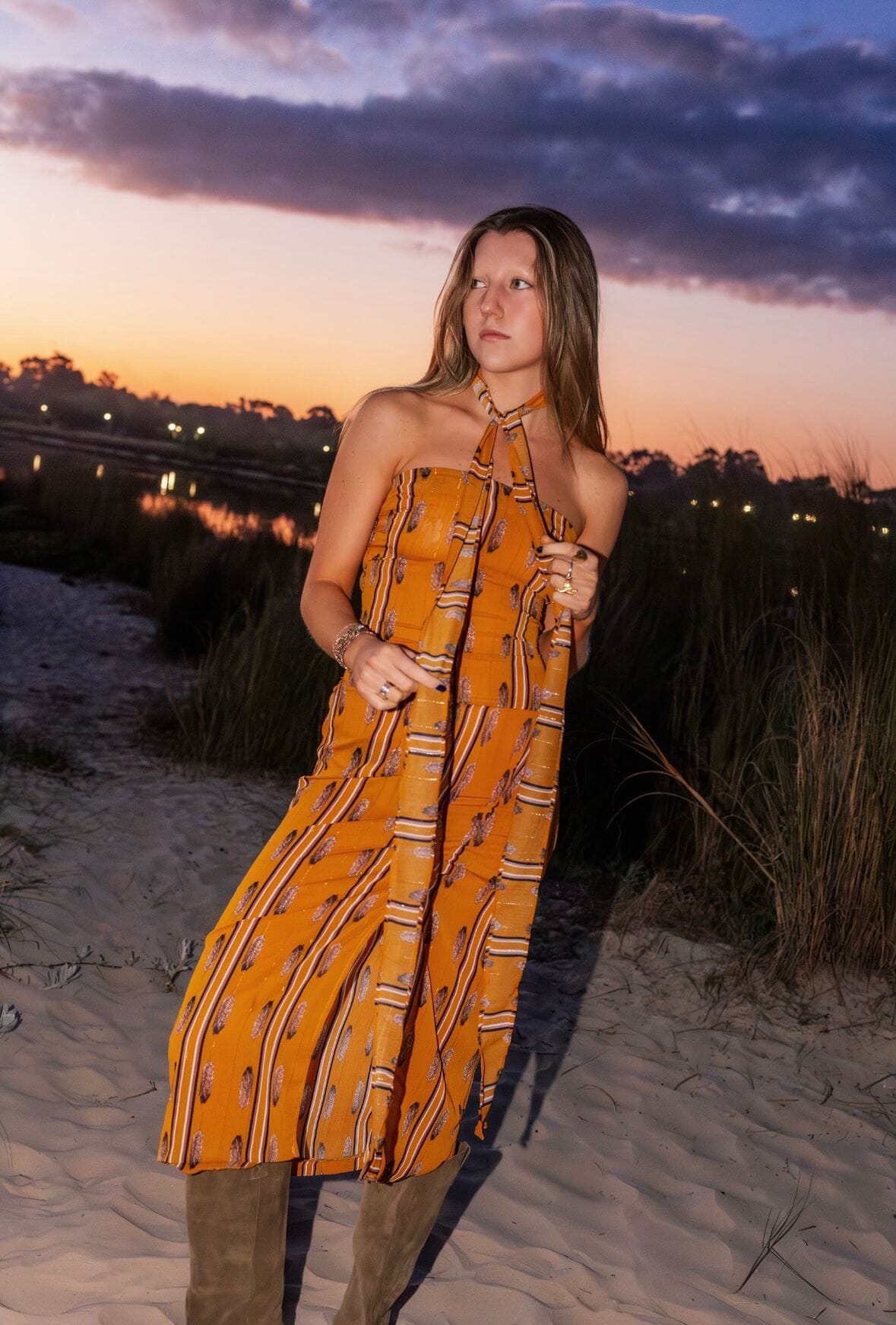 Leaves Golden Dress
